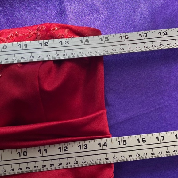 David’s Bridal Gorgeous Red Prom Formal Gala Gown - Picture 7 of 14